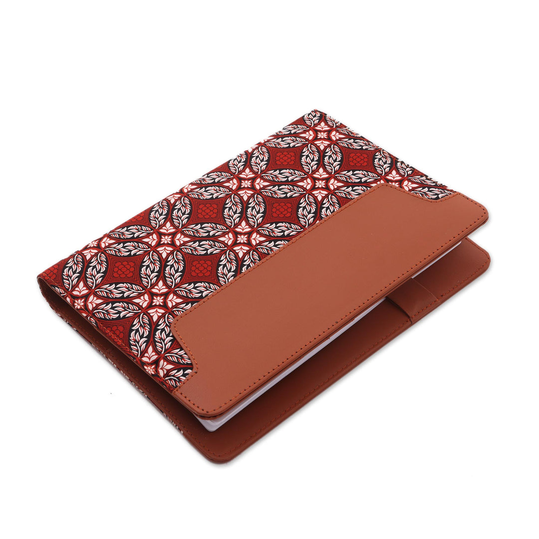 Faux Leather and Cotton Diamond and Circle Motif Planner - Orderly Garden