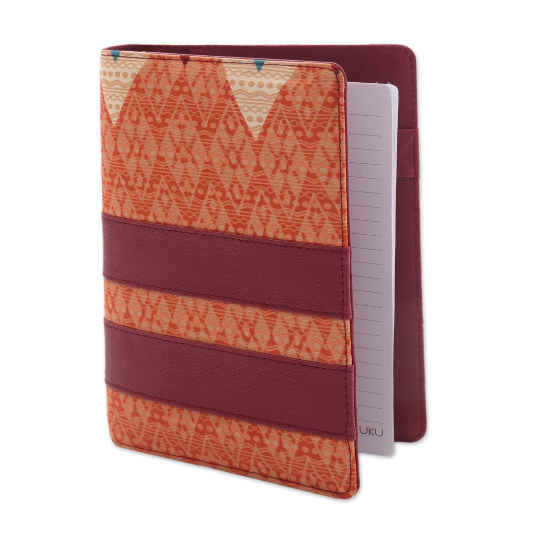 Faux Leather and Cotton Diamond Print Fifty-Page Planner - Collected Thoughts