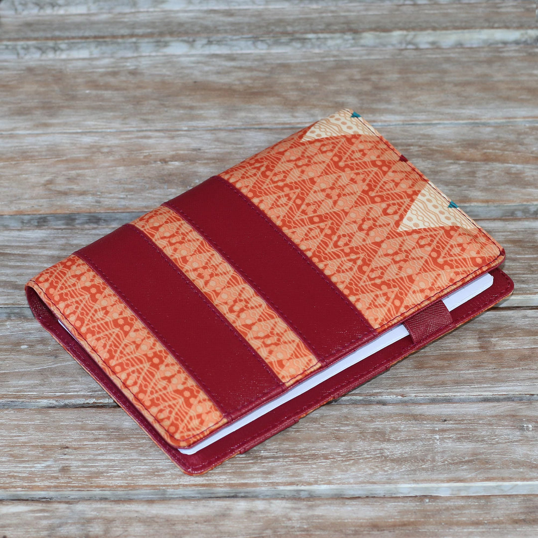 Faux Leather and Cotton Diamond Print Fifty-Page Planner - Collected Thoughts