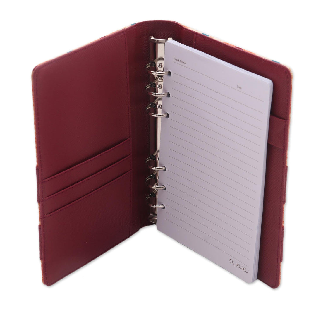 Faux Leather and Cotton Diamond Print Fifty-Page Planner - Collected Thoughts