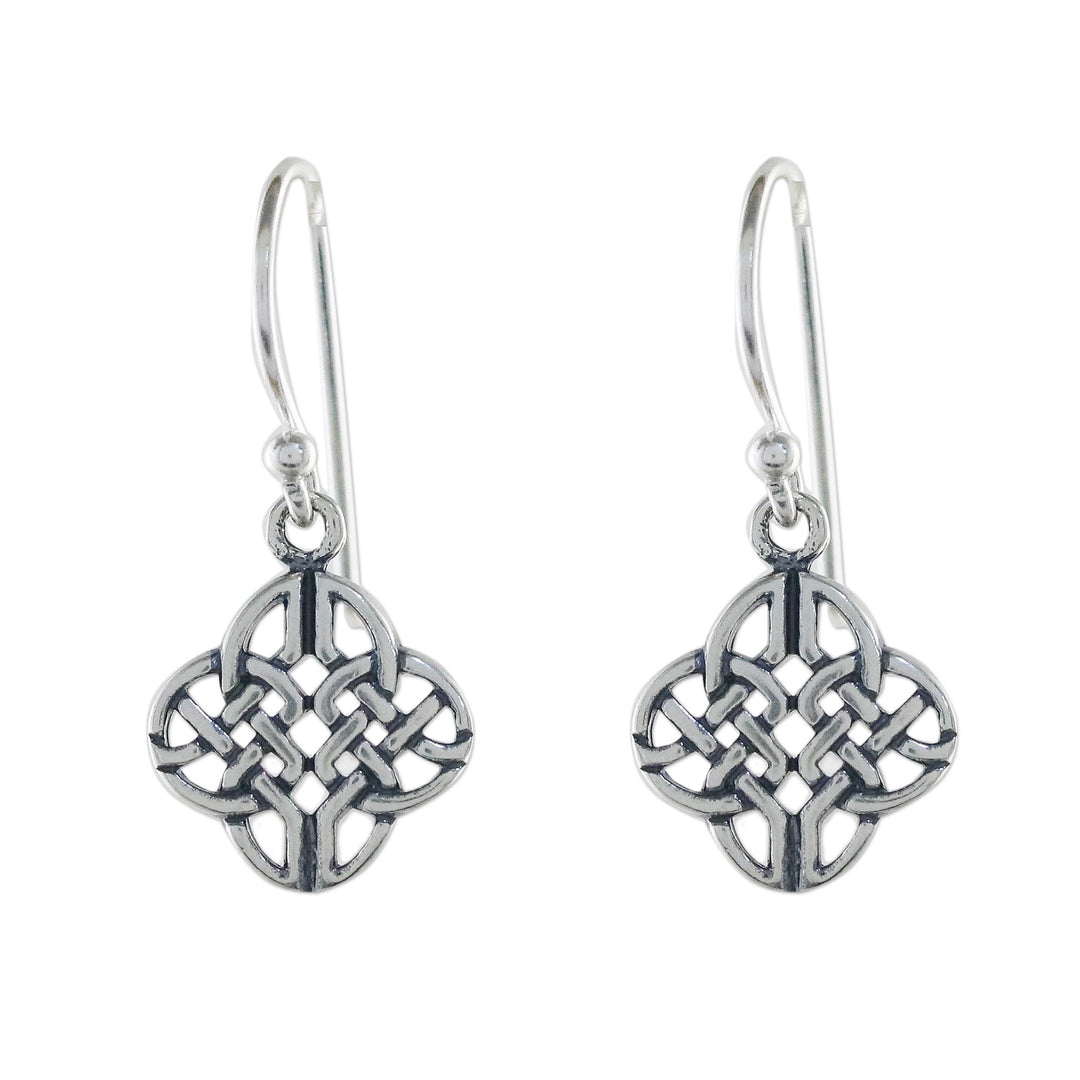 Celtic Knot Sterling Silver Dangle Earrings from Thailand - Celtic Style