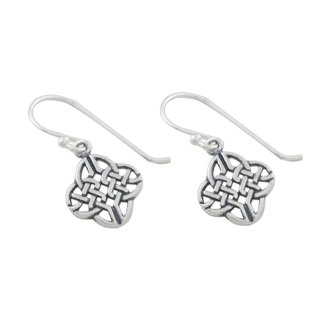 Celtic Knot Sterling Silver Dangle Earrings from Thailand - Celtic Style