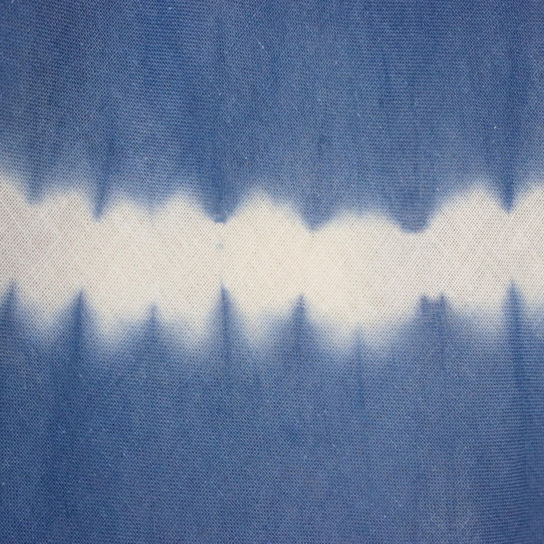 Denim Blue White Stripe Tie-Dye Cap Sleeve Cotton Dress - Sprite