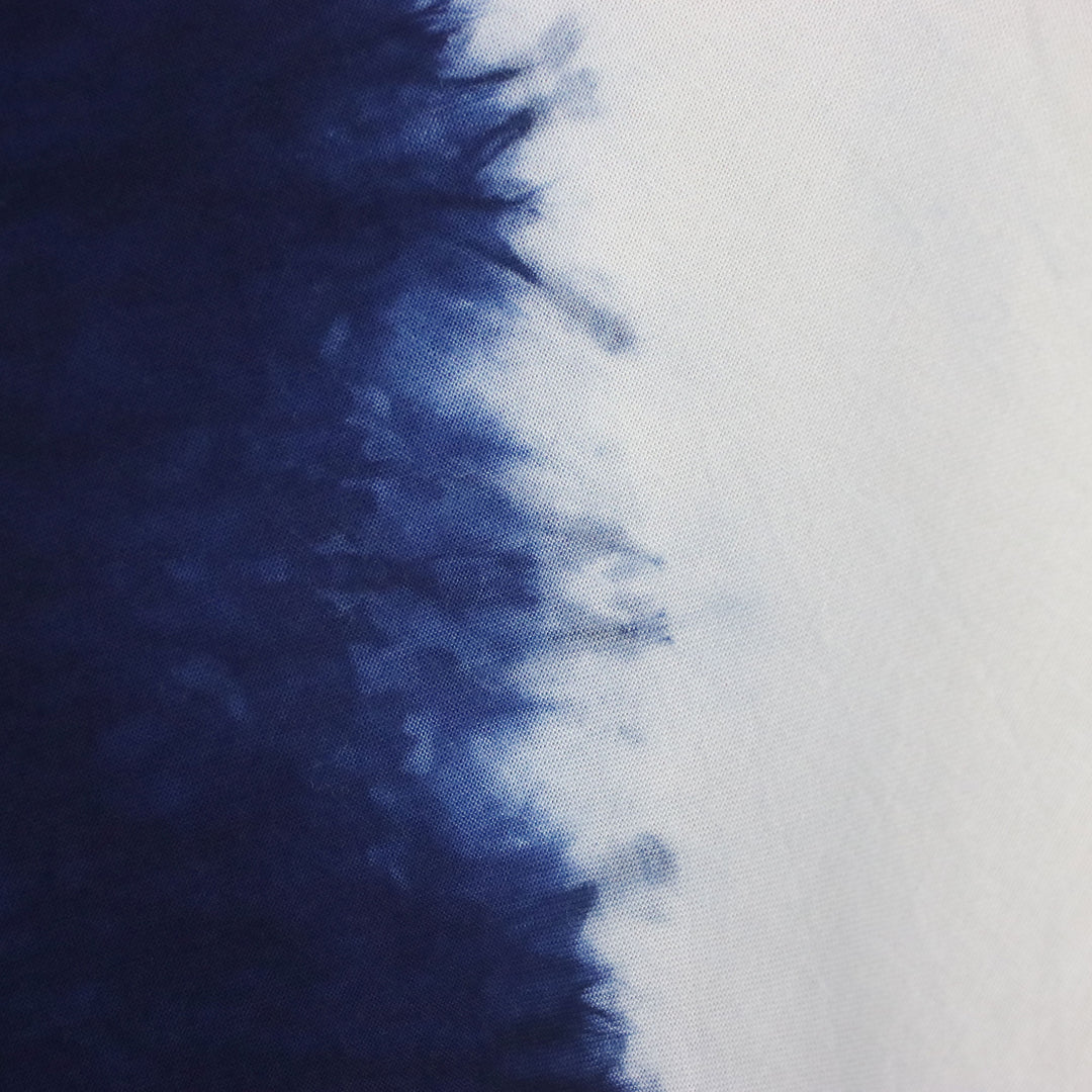 Indigo White Vertical Stripe Tie-Dye Sleeveless Cotton Tunic - Flowing