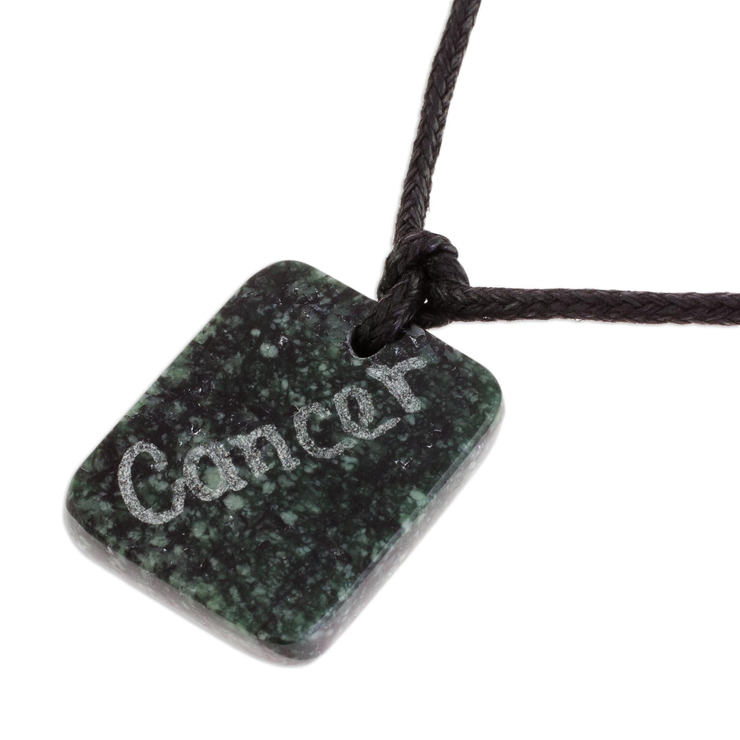 Jade Zodiac Cancer Pendant Necklace from Guatemala - Verdant Cancer