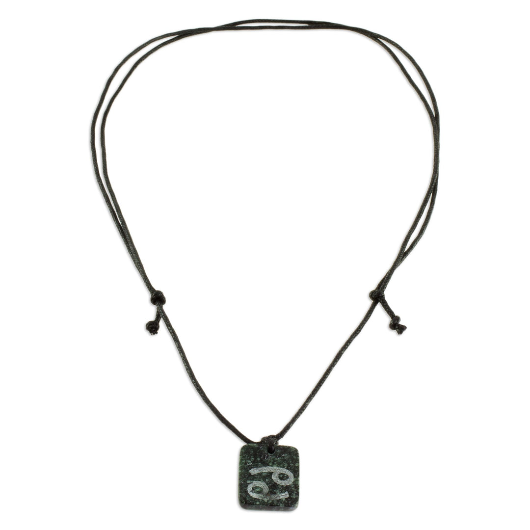 Jade Zodiac Cancer Pendant Necklace from Guatemala - Verdant Cancer