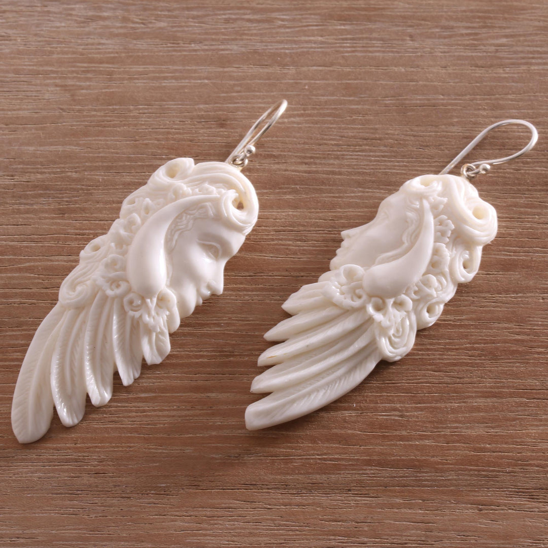 Bone Dangle Earrings of a Sibetan Woman from Bali - Sibetan Woman