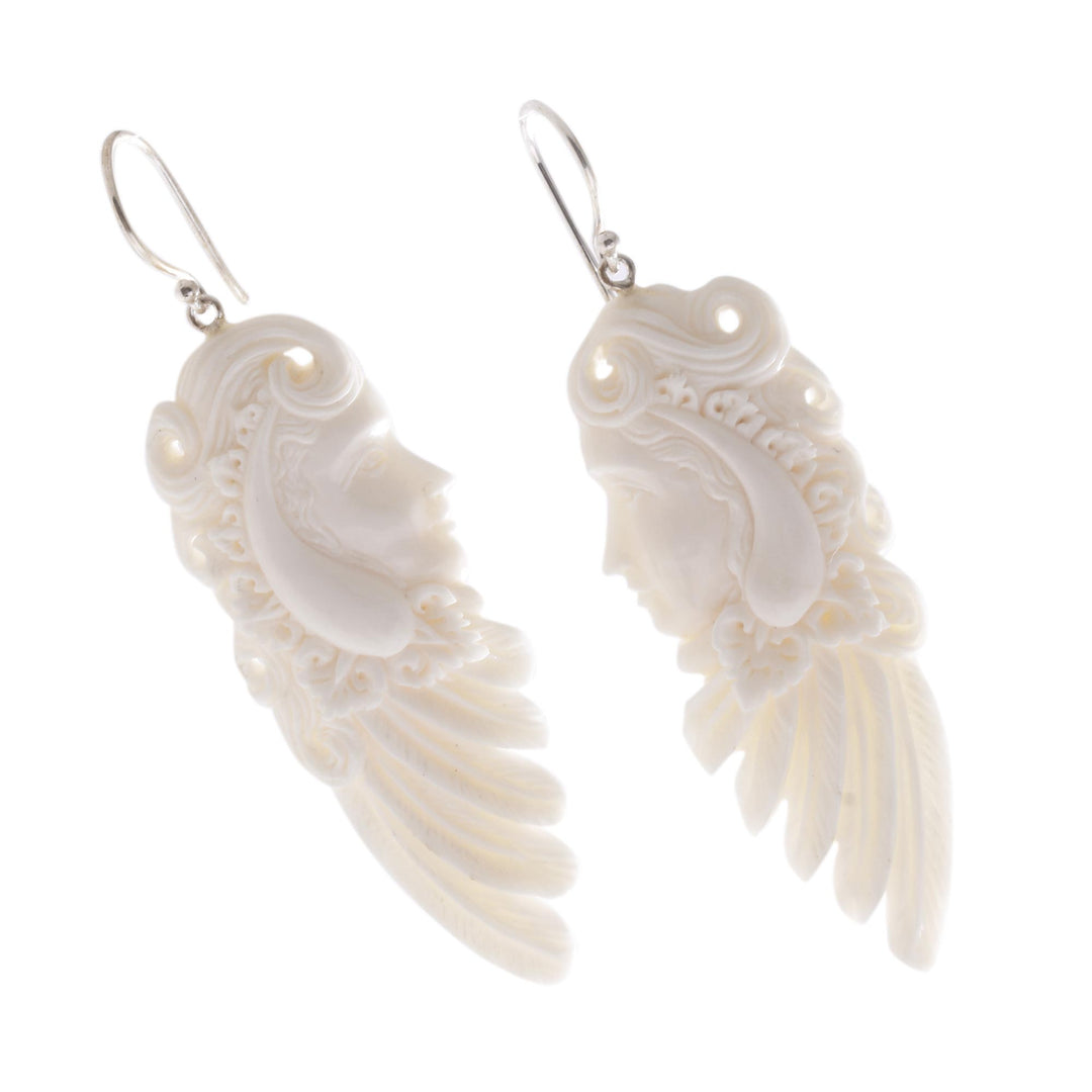 Bone Dangle Earrings of a Sibetan Woman from Bali - Sibetan Woman