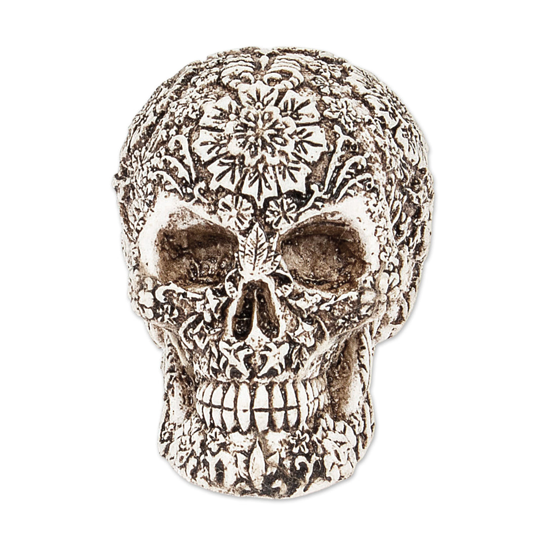 Handcrafted Ceramic Mini Skull Figurine from Mexico - Skull Mystery