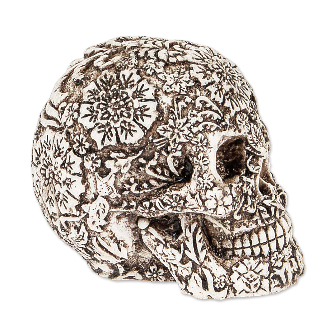 Handcrafted Ceramic Mini Skull Figurine from Mexico - Skull Mystery
