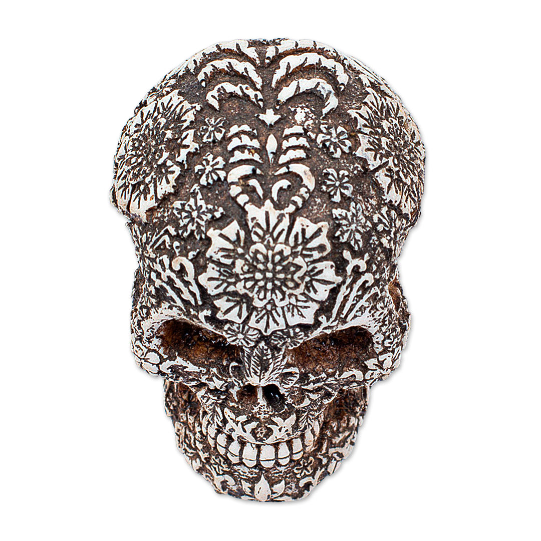 Handcrafted Ceramic Mini Skull Figurine from Mexico - Skull Mystery