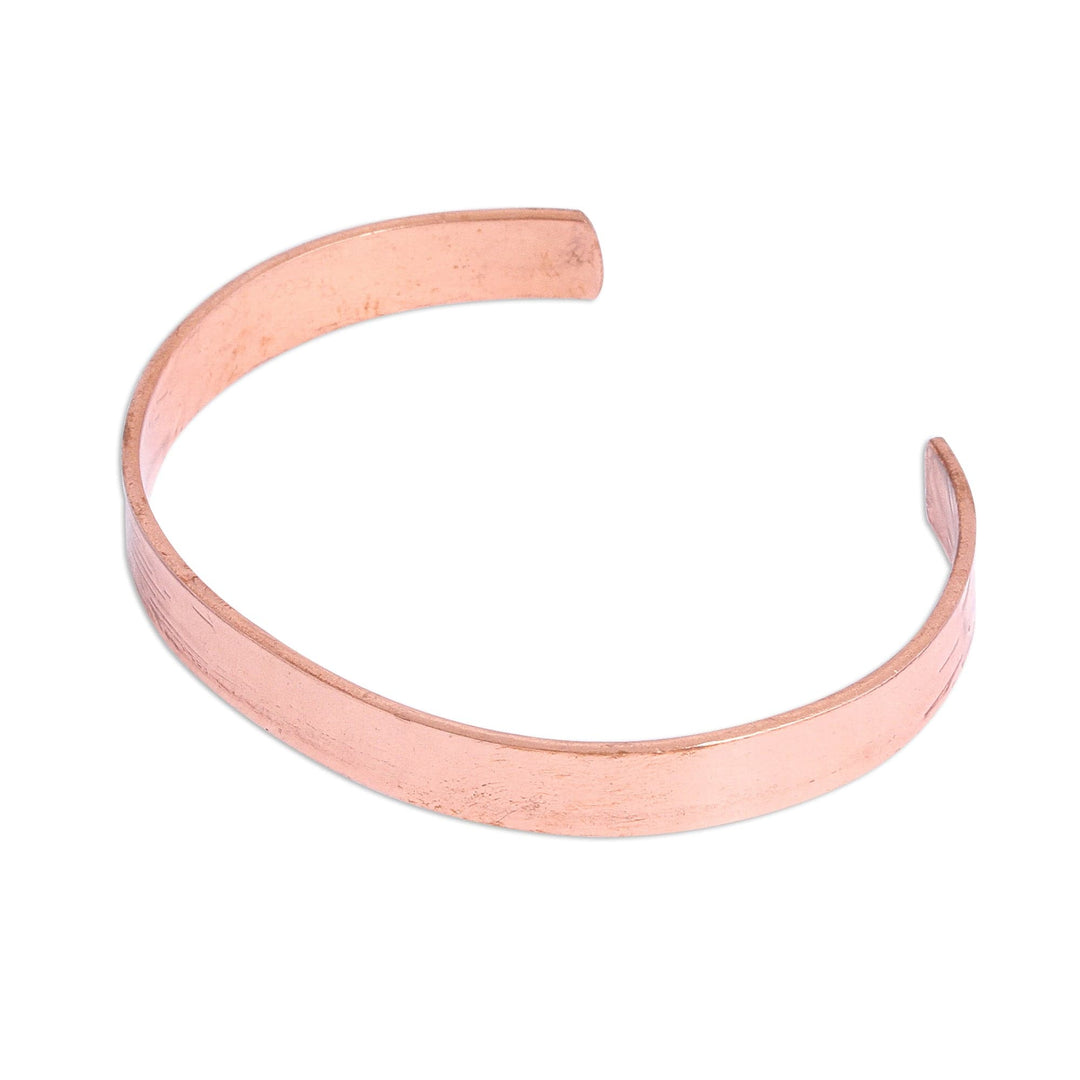 High-Polish Copper Cuff Bracelet from Mexico - Brilliant Gleam