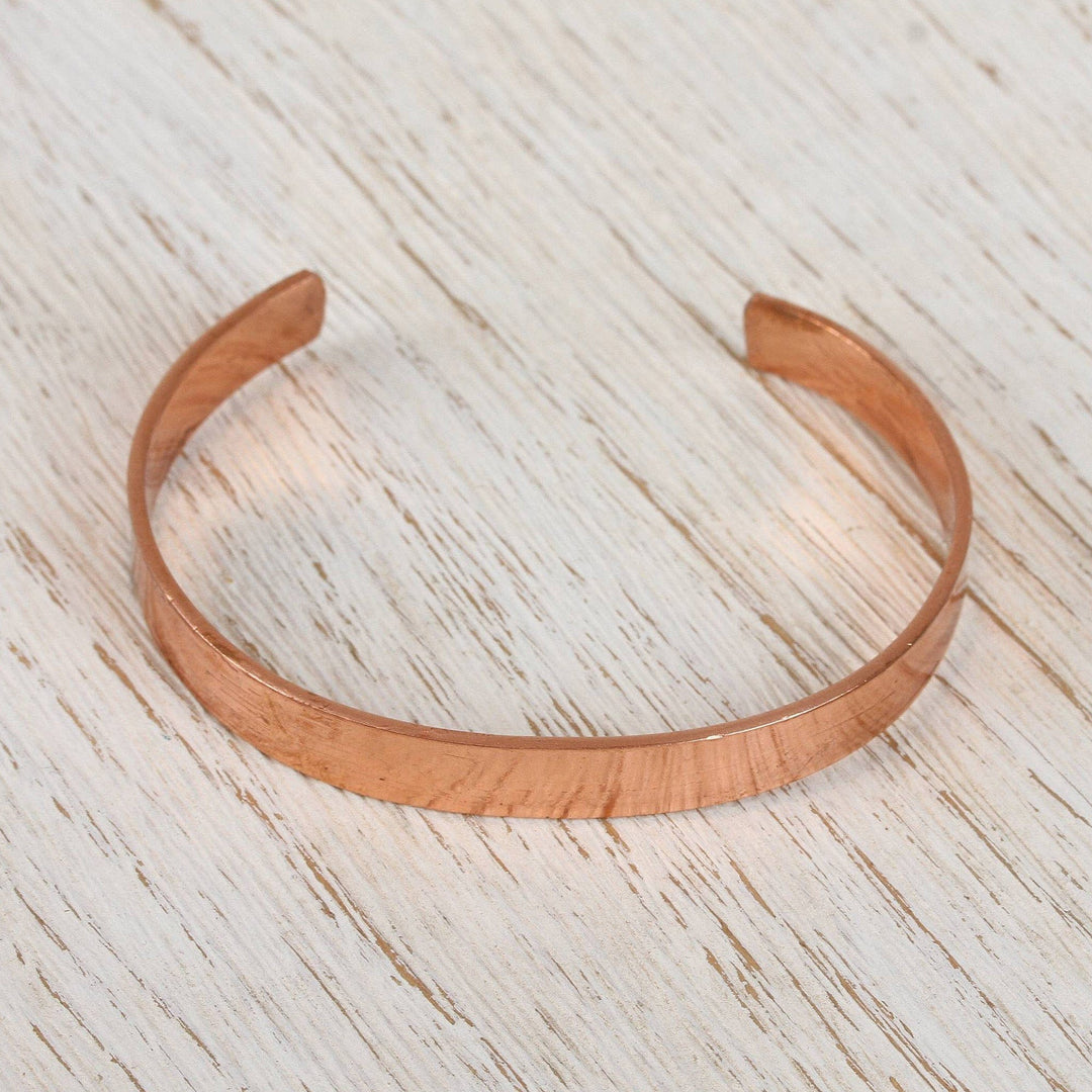 High-Polish Copper Cuff Bracelet from Mexico - Brilliant Gleam