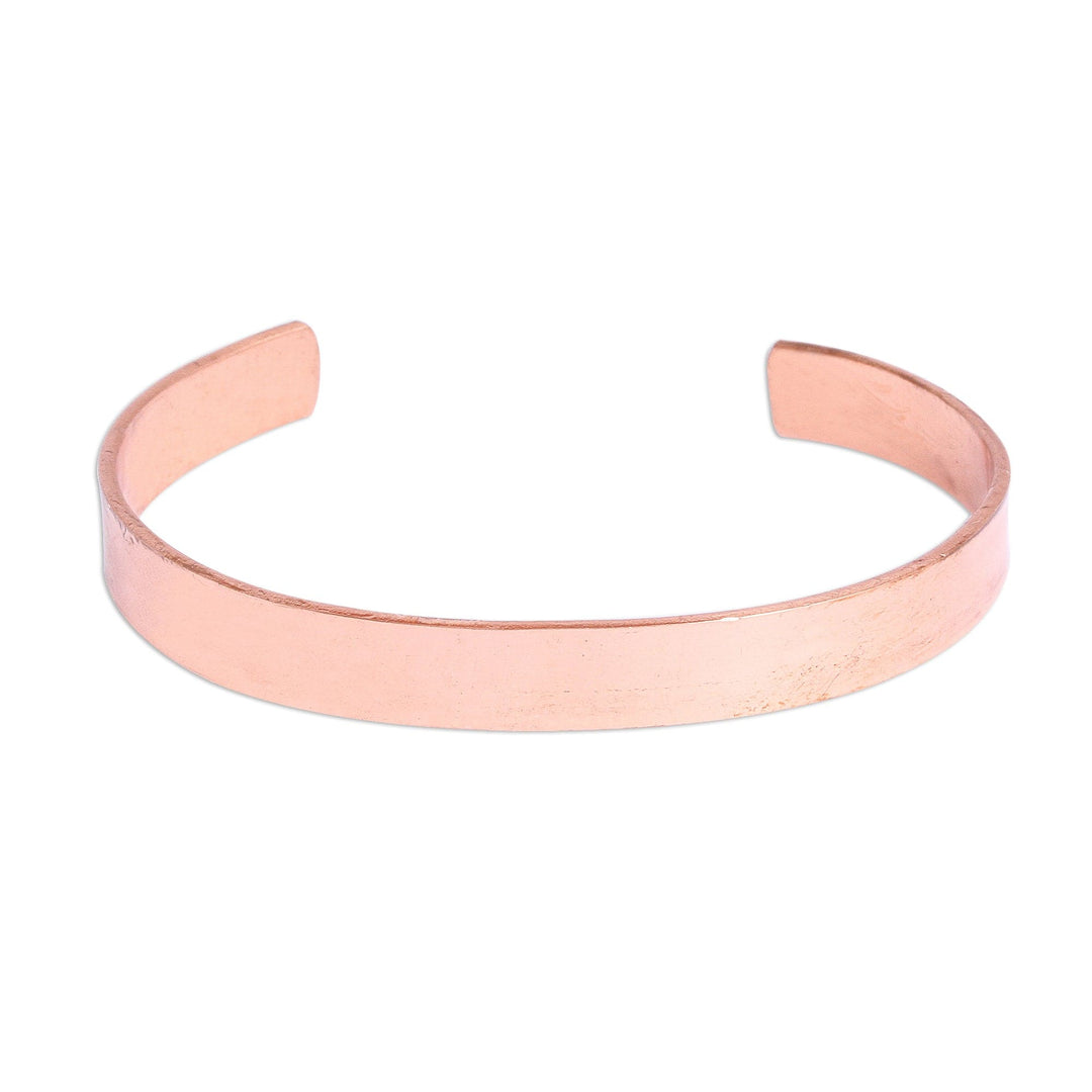 High-Polish Copper Cuff Bracelet from Mexico - Brilliant Gleam
