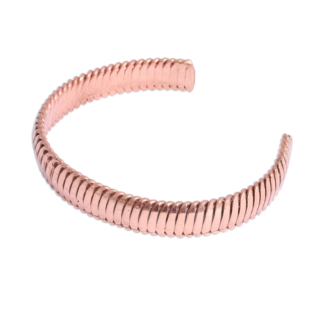 Handcrafted Copper Cuff Bracelet from Mexico - Brilliant Sheen