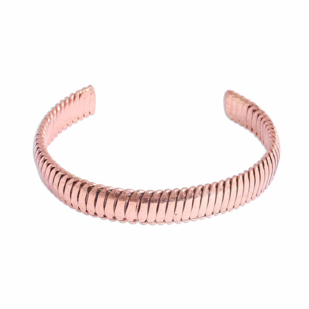 Handcrafted Copper Cuff Bracelet from Mexico - Brilliant Sheen