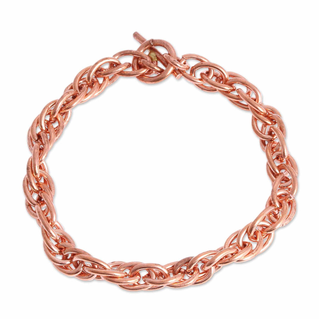 Handcrafted Copper Rope Chain Bracelet from Mexico - Bright Connection