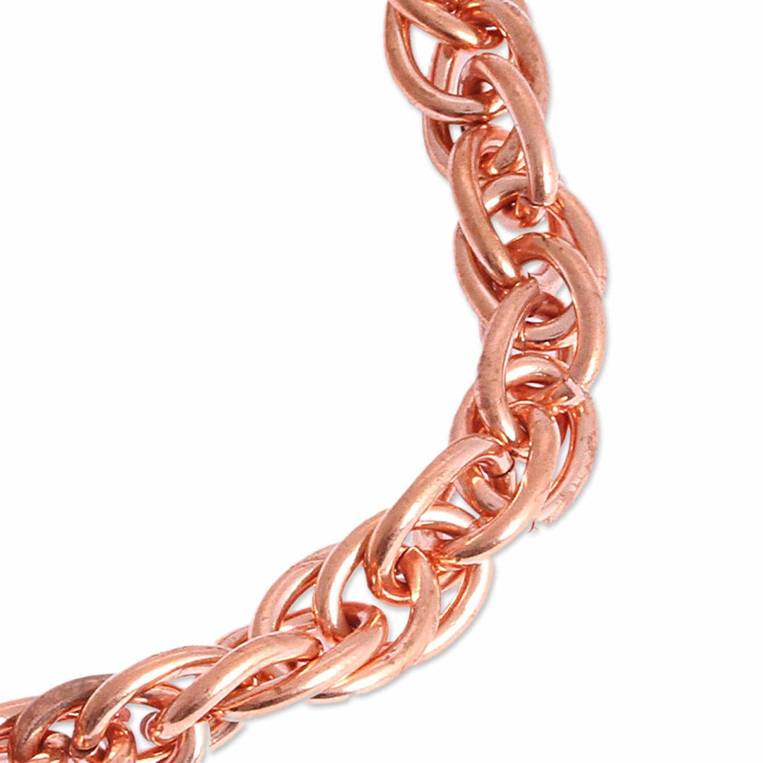 Handcrafted Copper Rope Chain Bracelet from Mexico - Bright Connection