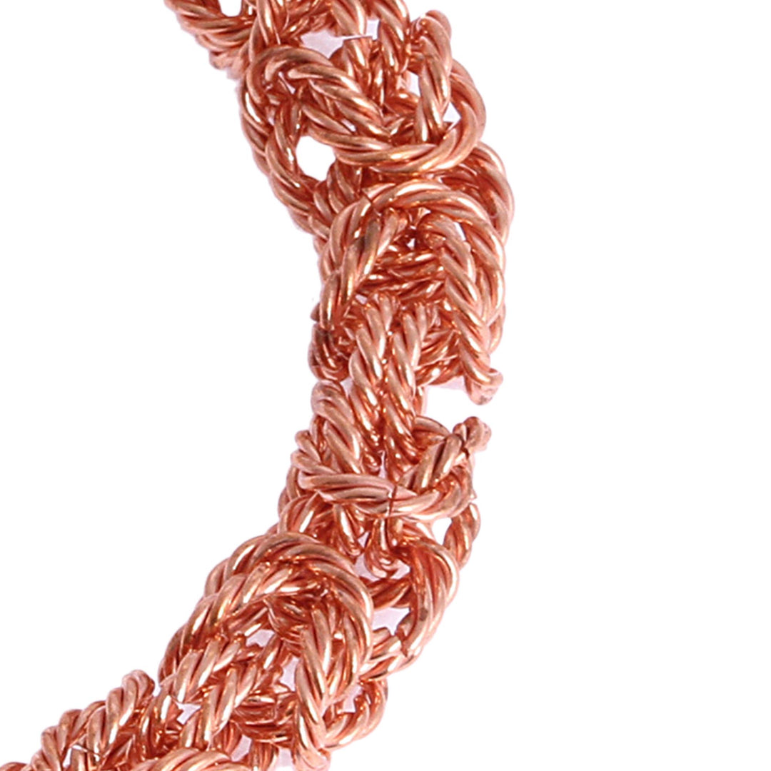 Handcrafted Copper Rope Motif Chain Bracelet from Mexico - Bright Twist