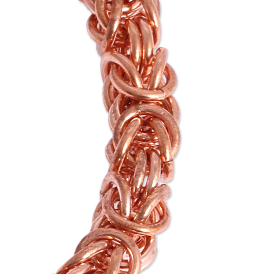 Handcrafted Copper Byzantine Chain Bracelet from Mexico - Bright Creativity