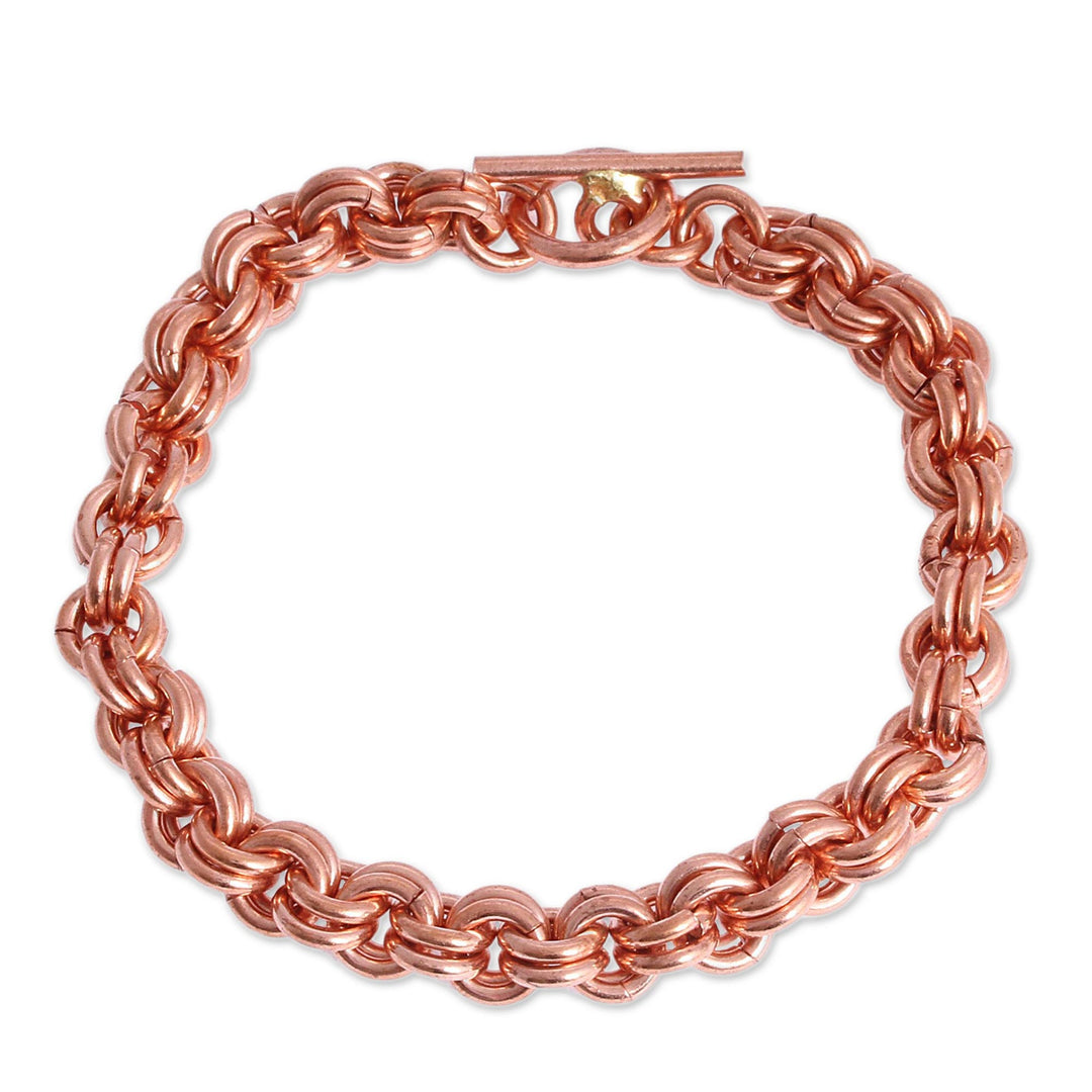 Handcrafted Copper Rolo Chain Bracelet from Mexico - Bright Imagination