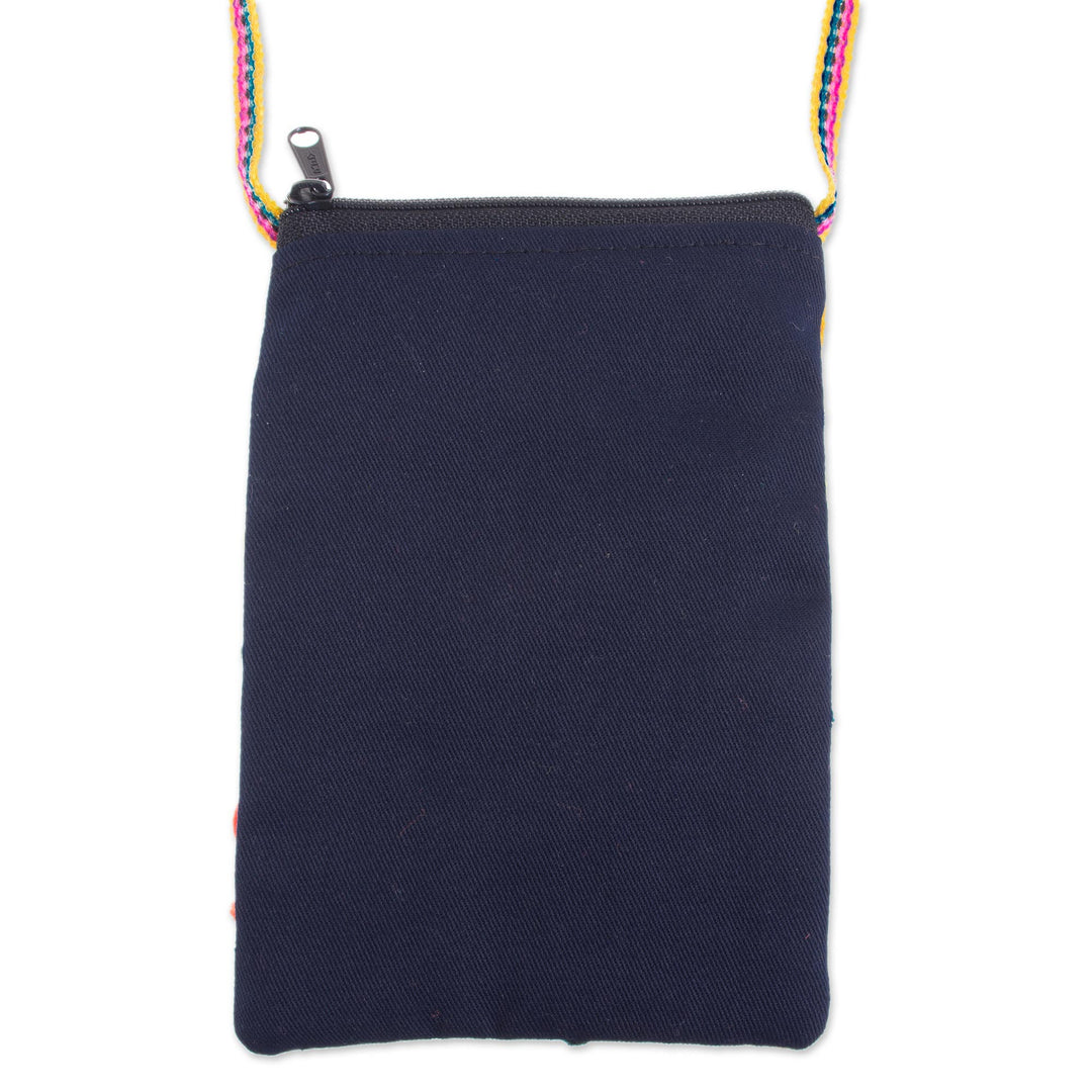 Colorful Jungle Scene Cotton Blend Appliqué Phone Case - Macaws in the Jungle