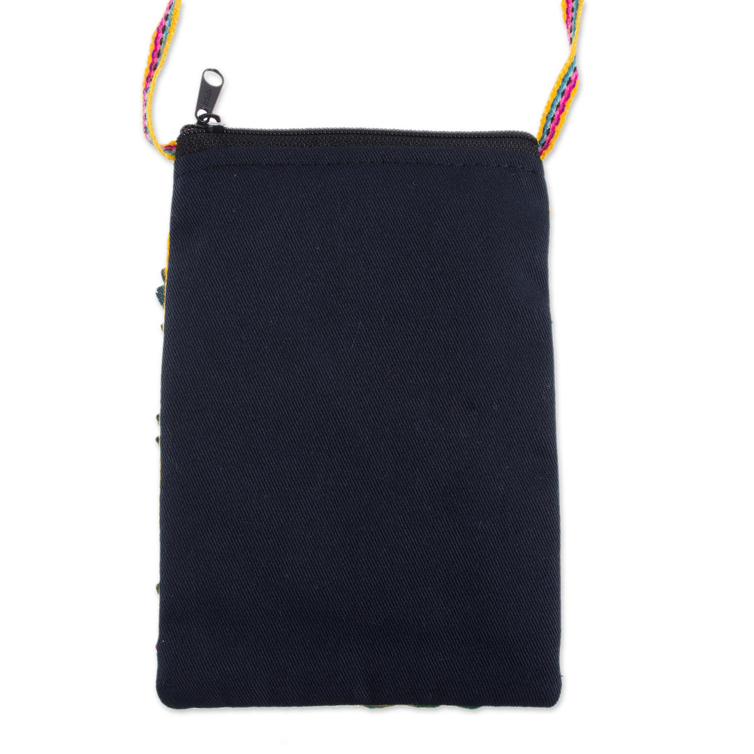 Andean Mountain Couple Cotton Blend Appliqué Shoulder Bag - Love in the Mountains