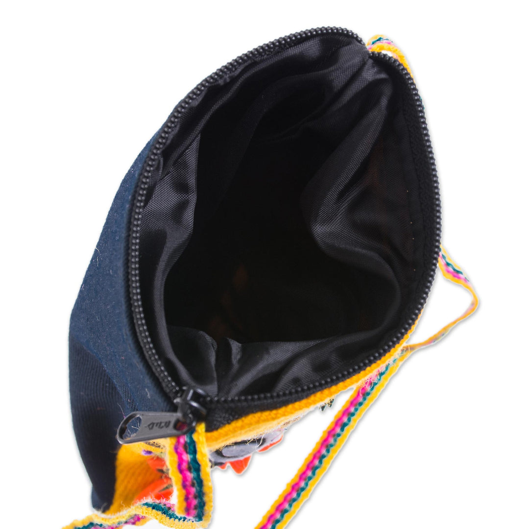 Andean Shepherdess Scene Cotton Blend Appliqué Shoulder Bag - Valley Home