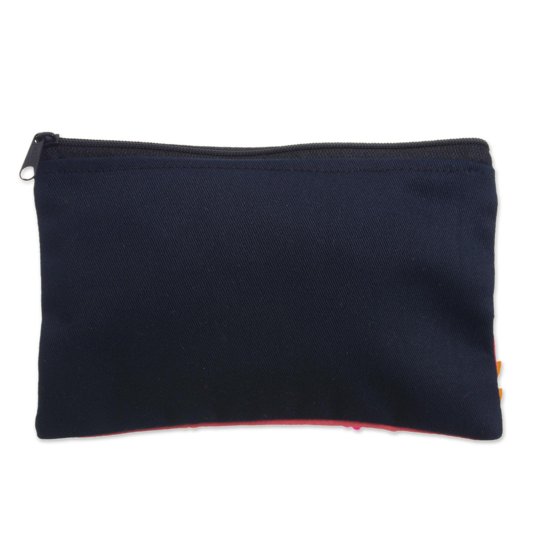 Colorful Andean Scene Cotton Blend Appliqué Pencil Case - Colors of the Andes