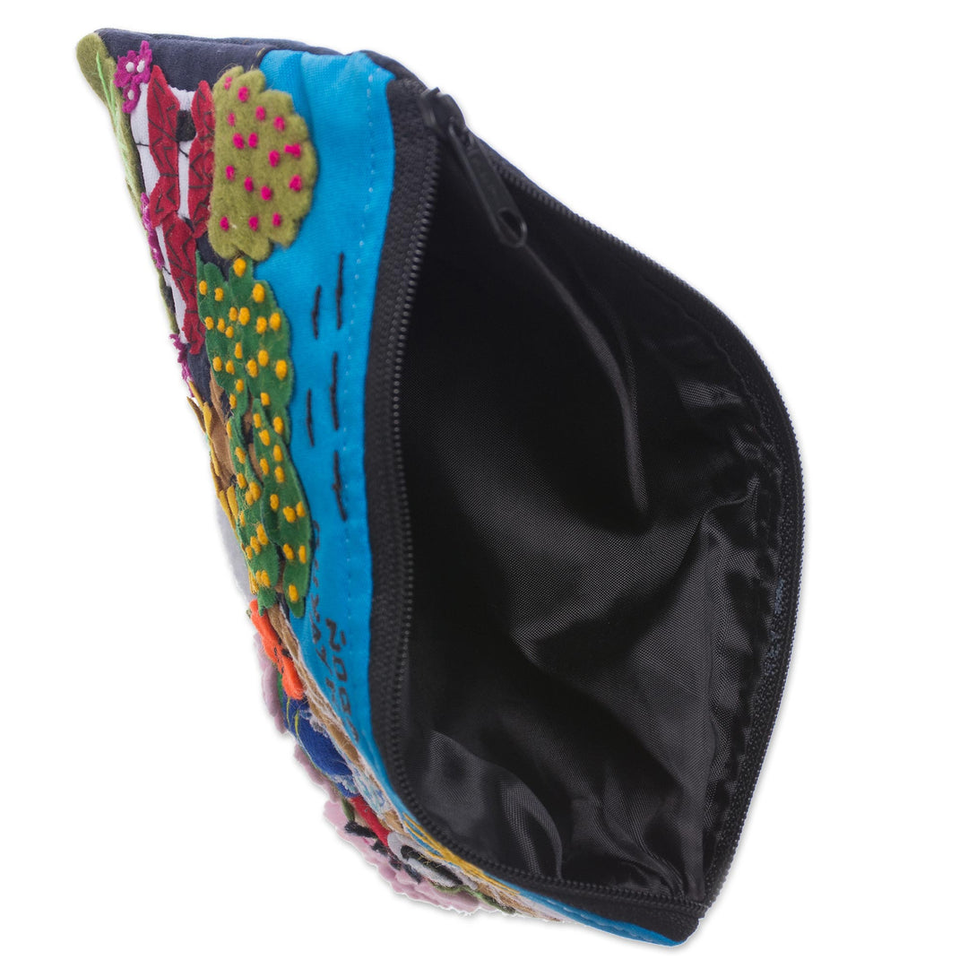 Andean Couple Colorful Cotton Blend Appliqué Pencil Case - Ñoka Kuyayki
