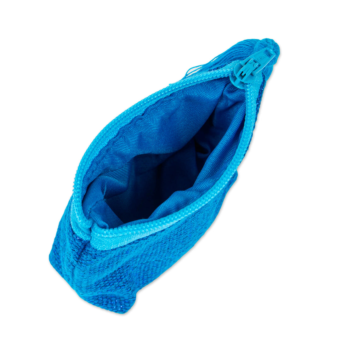 Blue Cotton Coin Purses in Blue from Mexico (Pair) - Blue Cuties