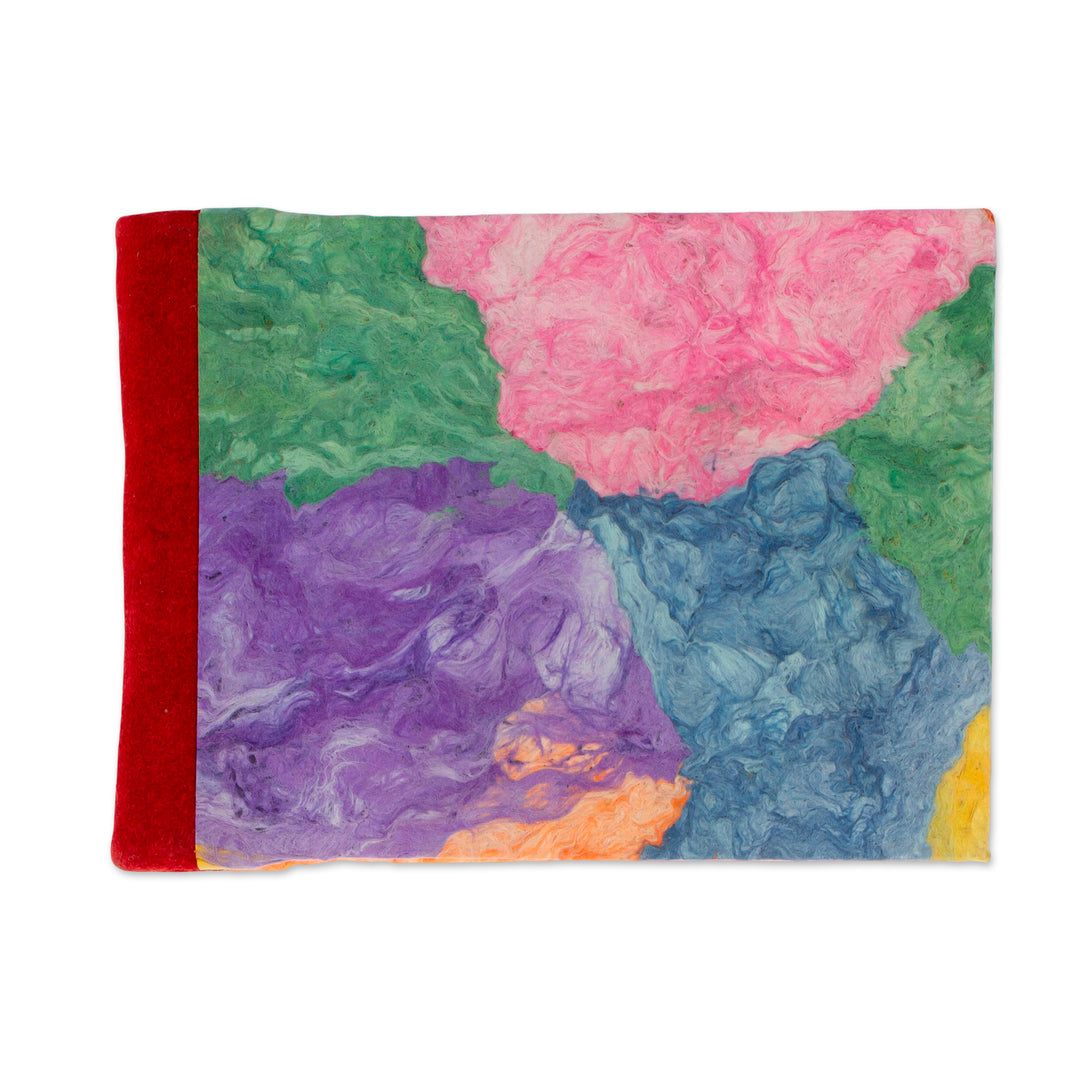 Multicolored Recycled Paper Journal from Mexico - Colorful Collage