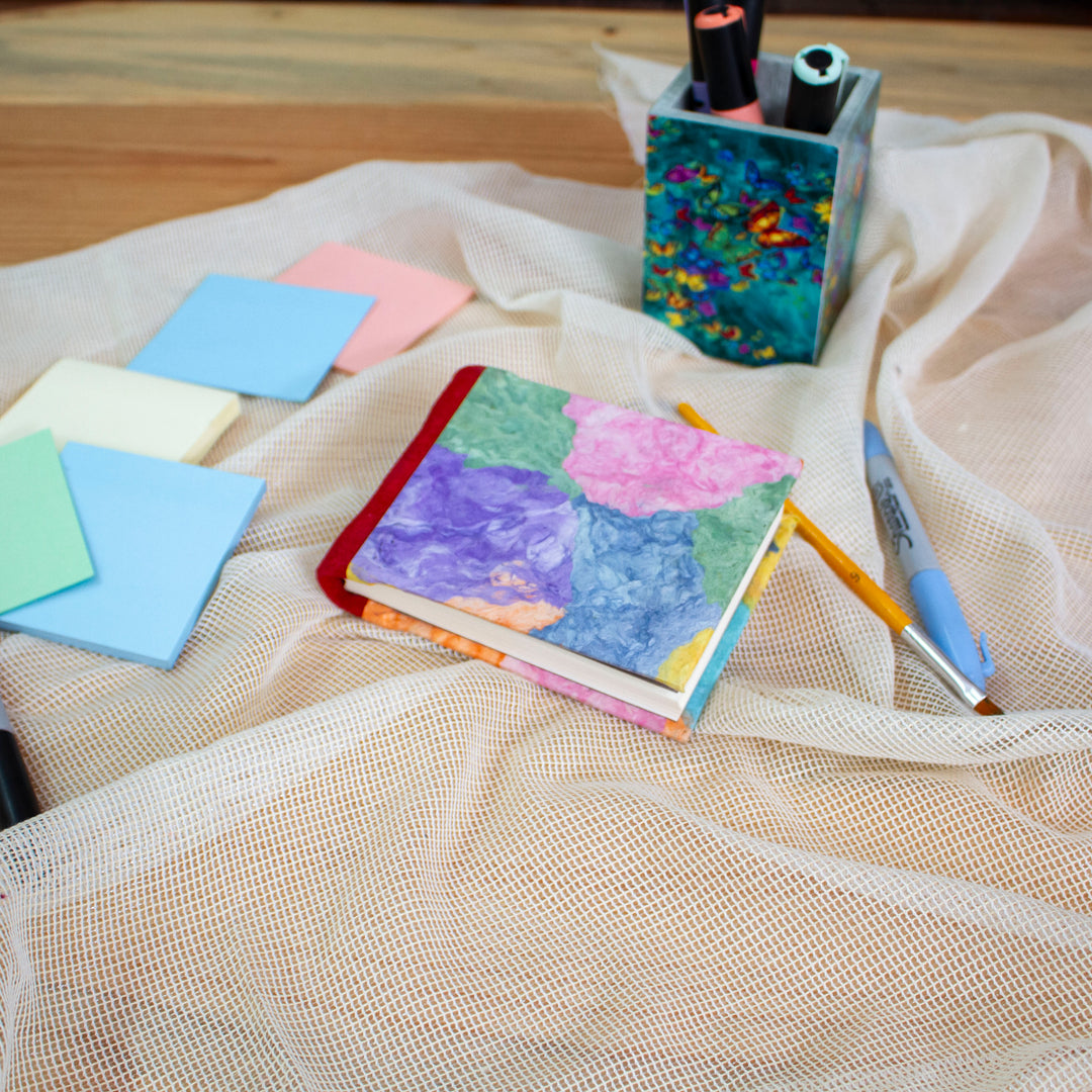 Multicolored Recycled Paper Journal from Mexico - Colorful Collage