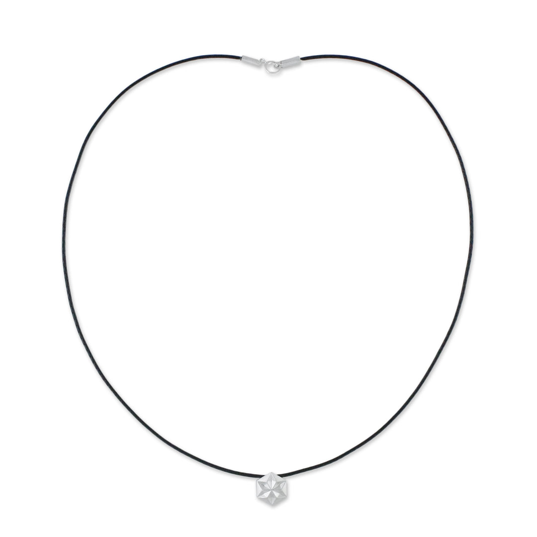 Hexagonal Sterling Silver Pendant Necklace from Thailand - Hexagonal Star