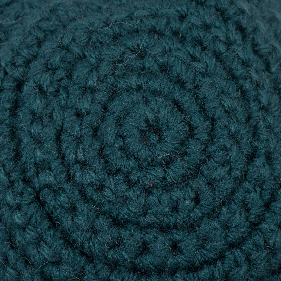 Teal with Colorful Accents Hand Crocheted Cap from Peru - Incan Princess