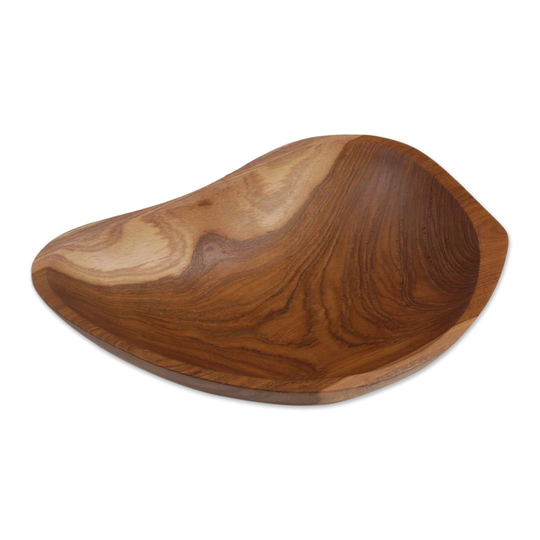 Hand Carved Teak Wood Appetizer Bowl from Bali - Nature's Course