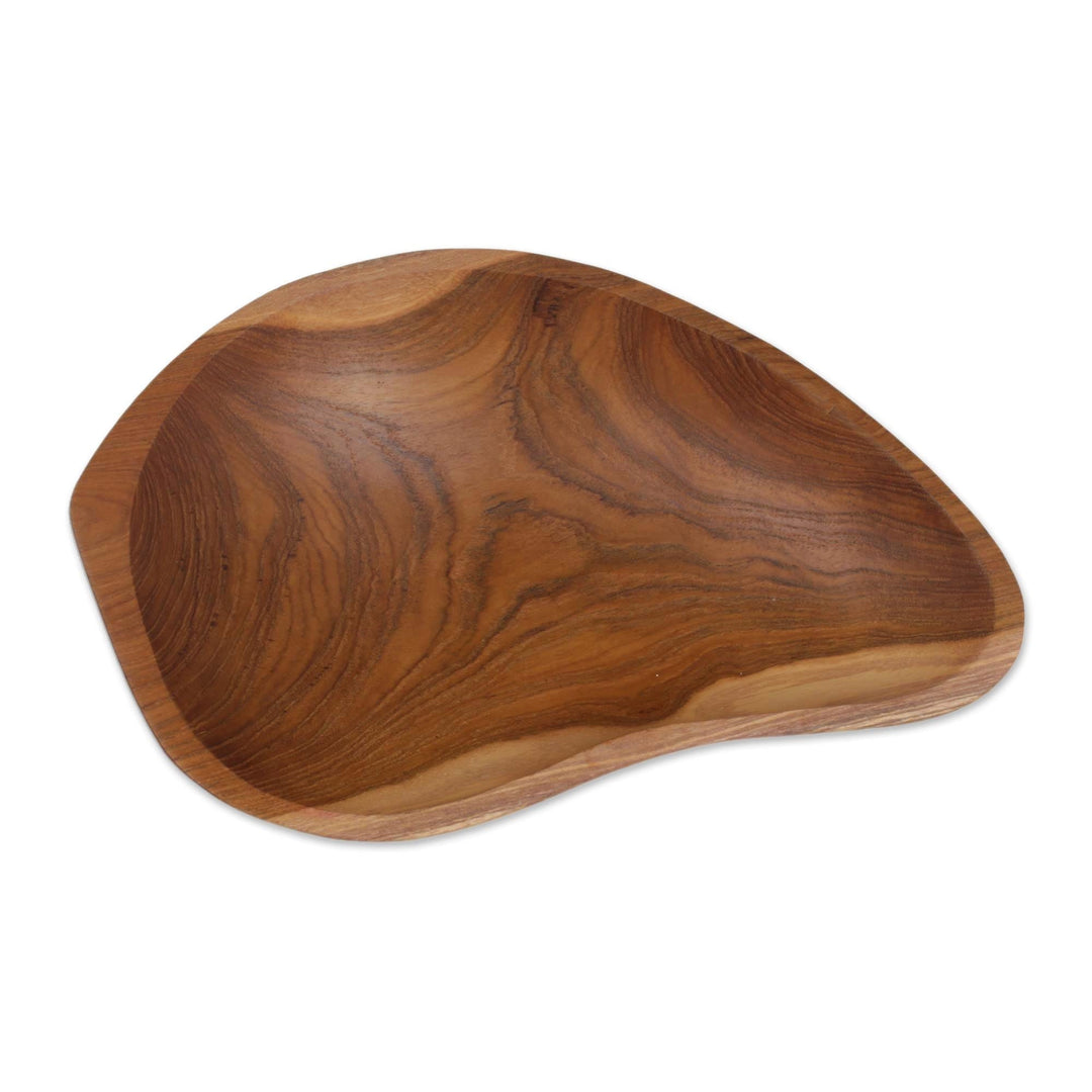 Hand Carved Teak Wood Appetizer Bowl from Bali - Nature's Course