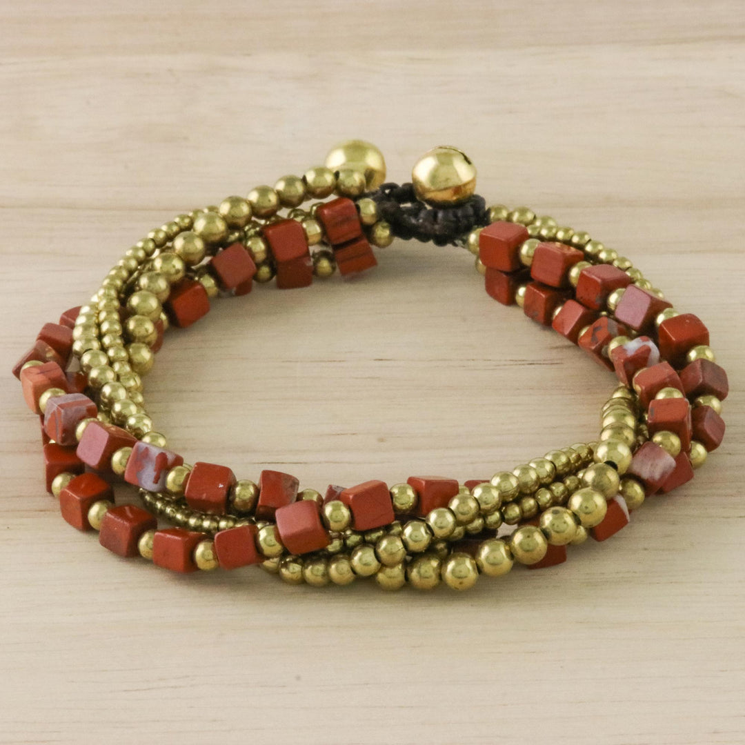 Handcrafted Colorful Jasper Torsade Bracelet from Thailand - Boho Beautiful