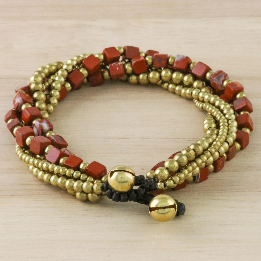 Handcrafted Colorful Jasper Torsade Bracelet from Thailand - Boho Beautiful