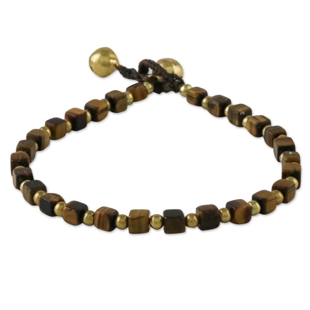 Handmade Tiger's Eye Beaded Bracelet from Thailand - Forest Walk