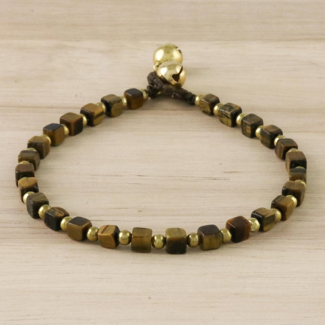 Handmade Tiger's Eye Beaded Bracelet from Thailand - Forest Walk