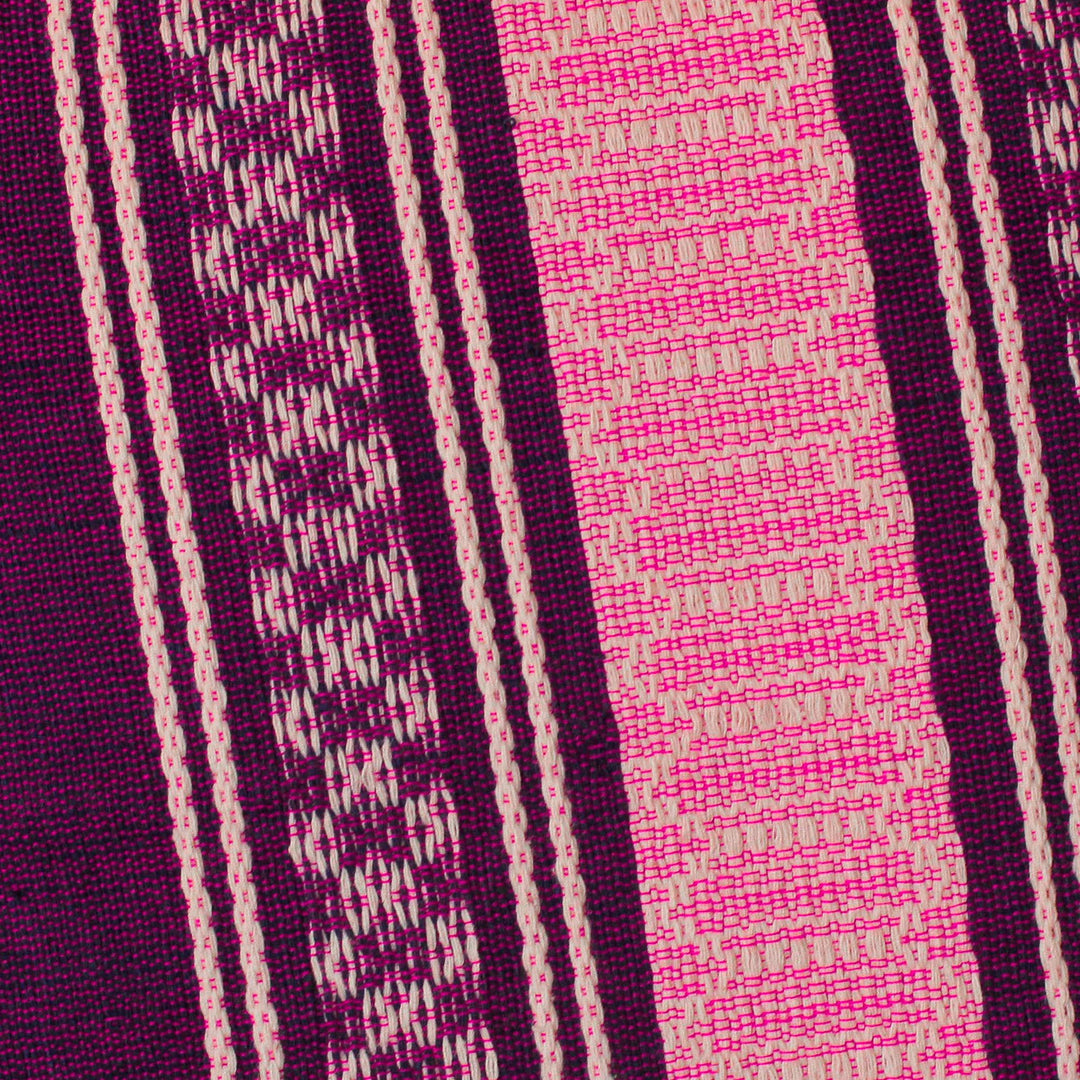 Handwoven Cotton Cushion Cover in Boysenberry from Mexico - Delicious Boysenberry