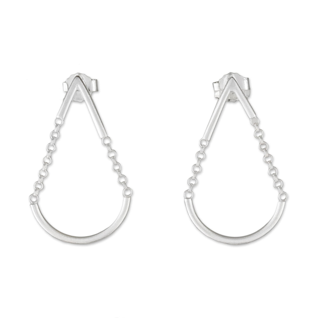 Sterling Silver Chain Dangle Earrings from Thailand - Swing Drop