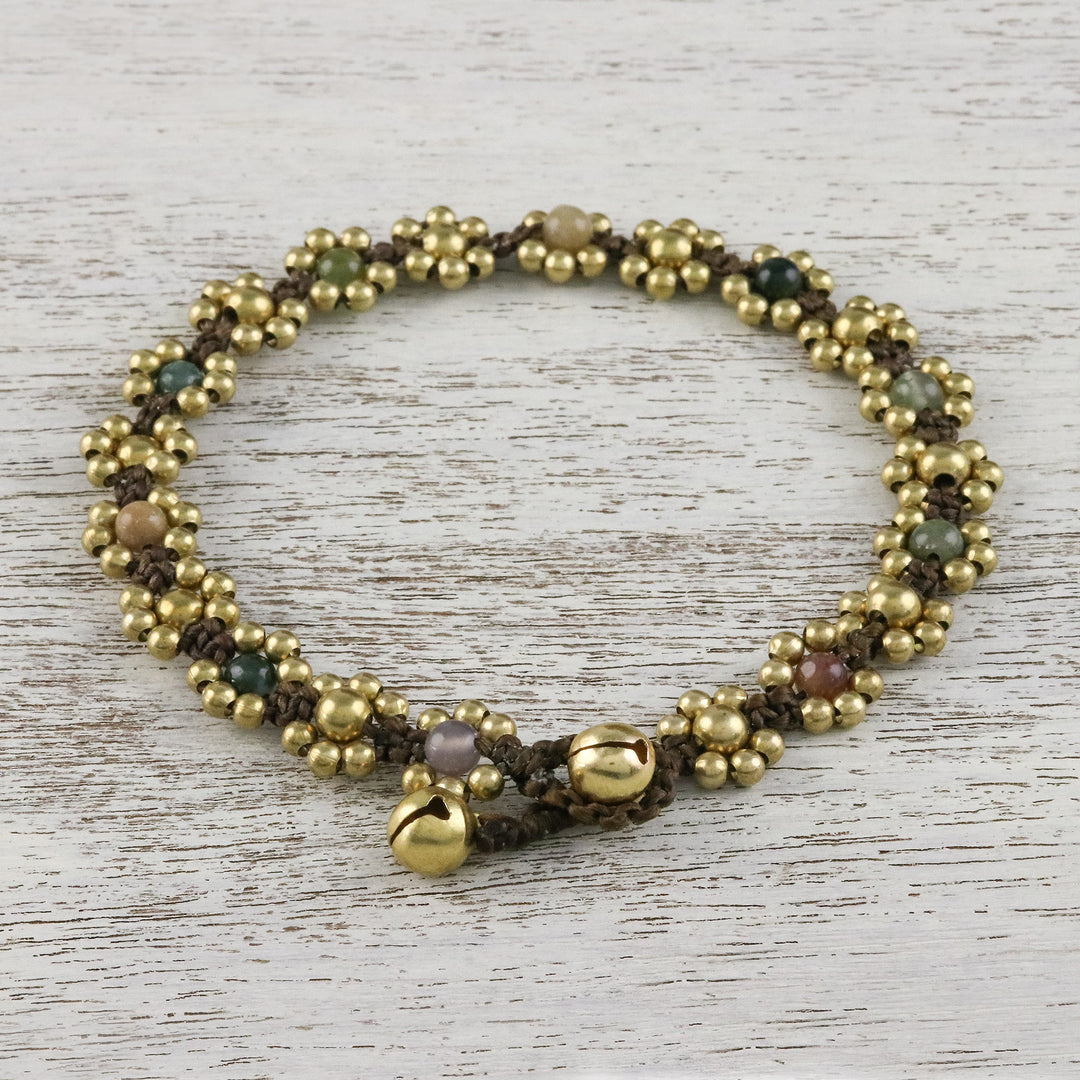 Agate Adjustable Beaded Anklet from Thailand - Musical Dream