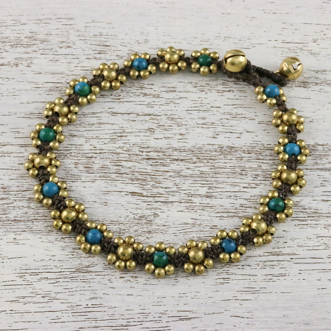 Serpentine Adjustable Beaded Anklet from Thailand - Musical Dream