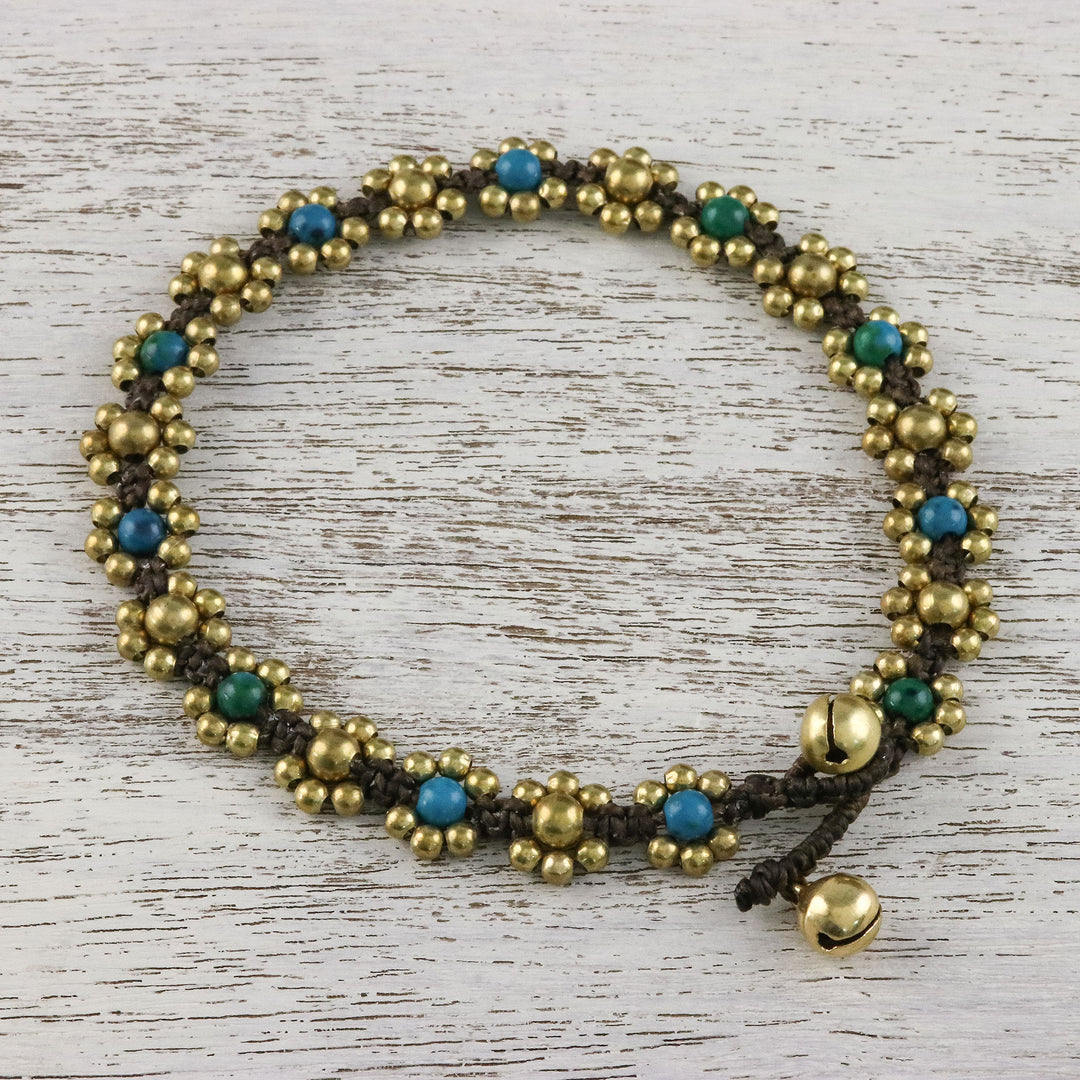 Serpentine Adjustable Beaded Anklet from Thailand - Musical Dream