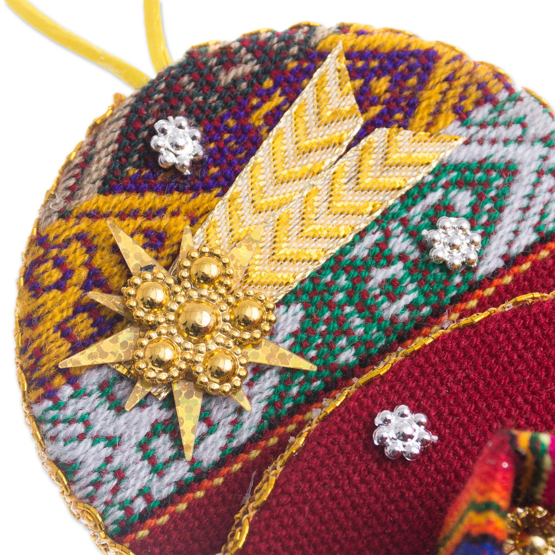 Handmade Fabric Nativity Scene Ornament from Peru - Nativity in the Andes