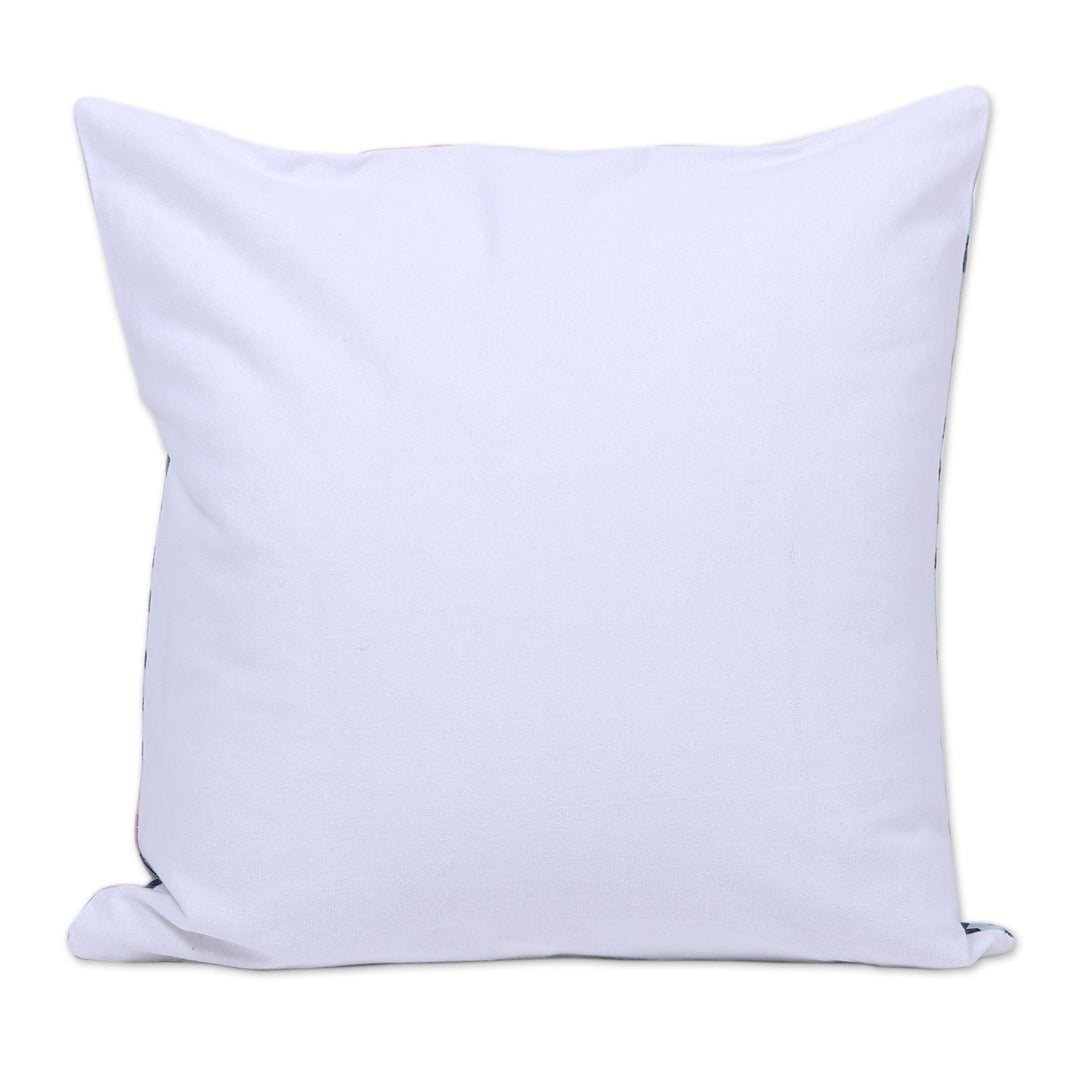 Pastel and Navy Geometric Pair of Cotton Cushion Covers - Modern Stripes