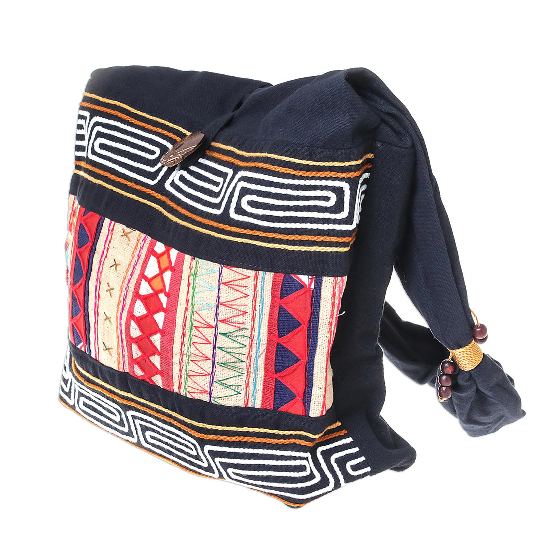 Hill Tribe-Style Cotton Shoulder Bag from Thailand - Earth Love