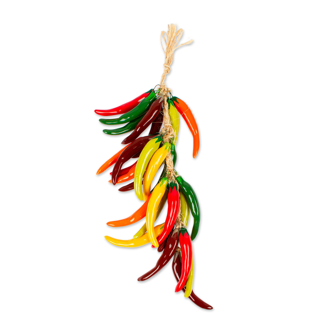 Ceramic Chili Pepper Ristra from Mexico - Chili Bunch